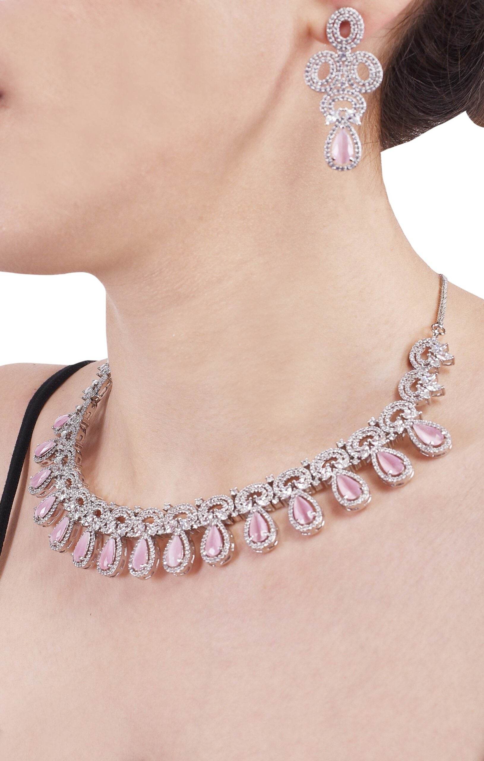 Eye-Catching Handmade CZ Necklace Set Jewelry for Women - Make a Statement T4 Jewels