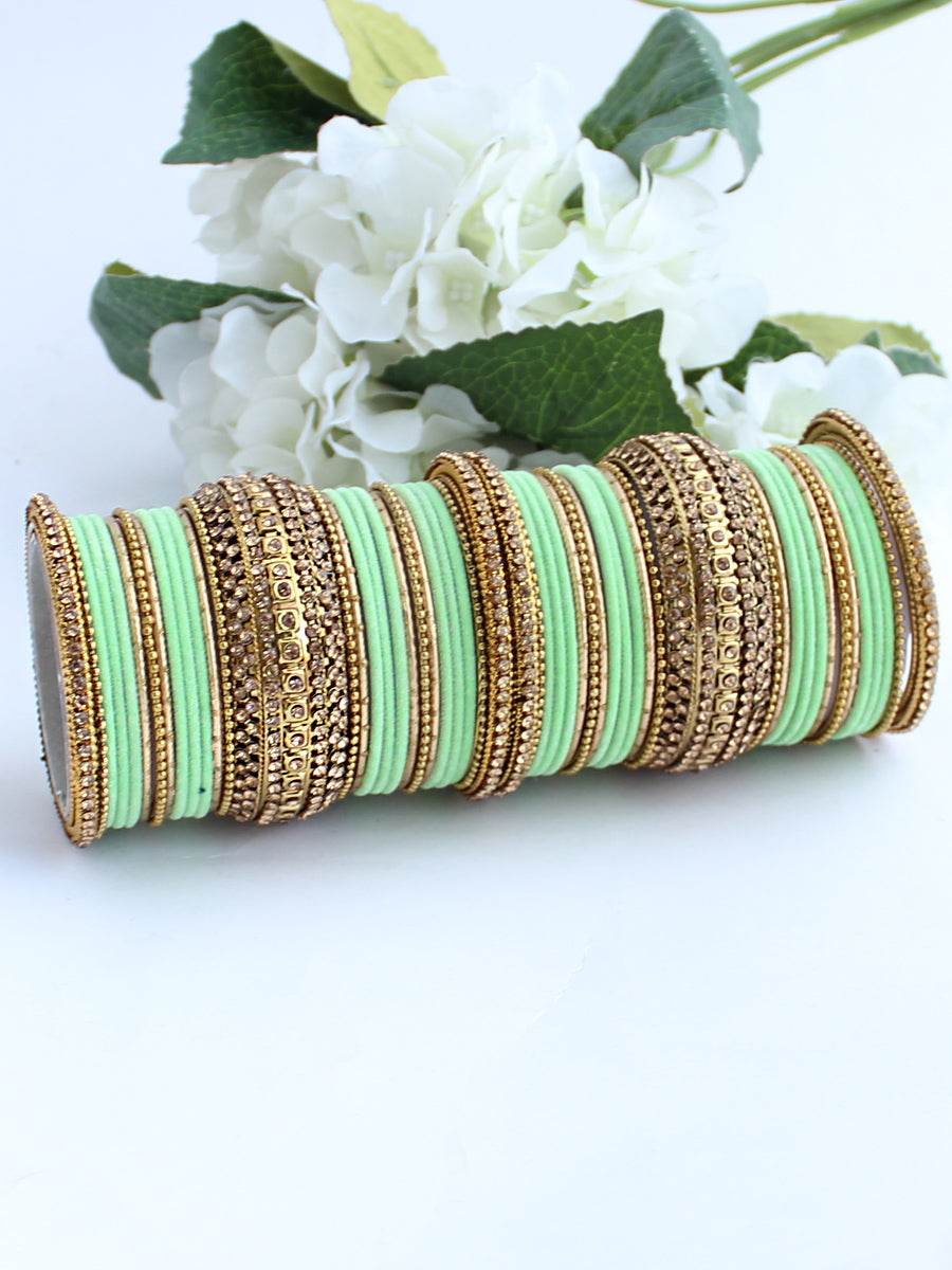 Maryam Bangle Set Mint Green Bangles T4 Jewels