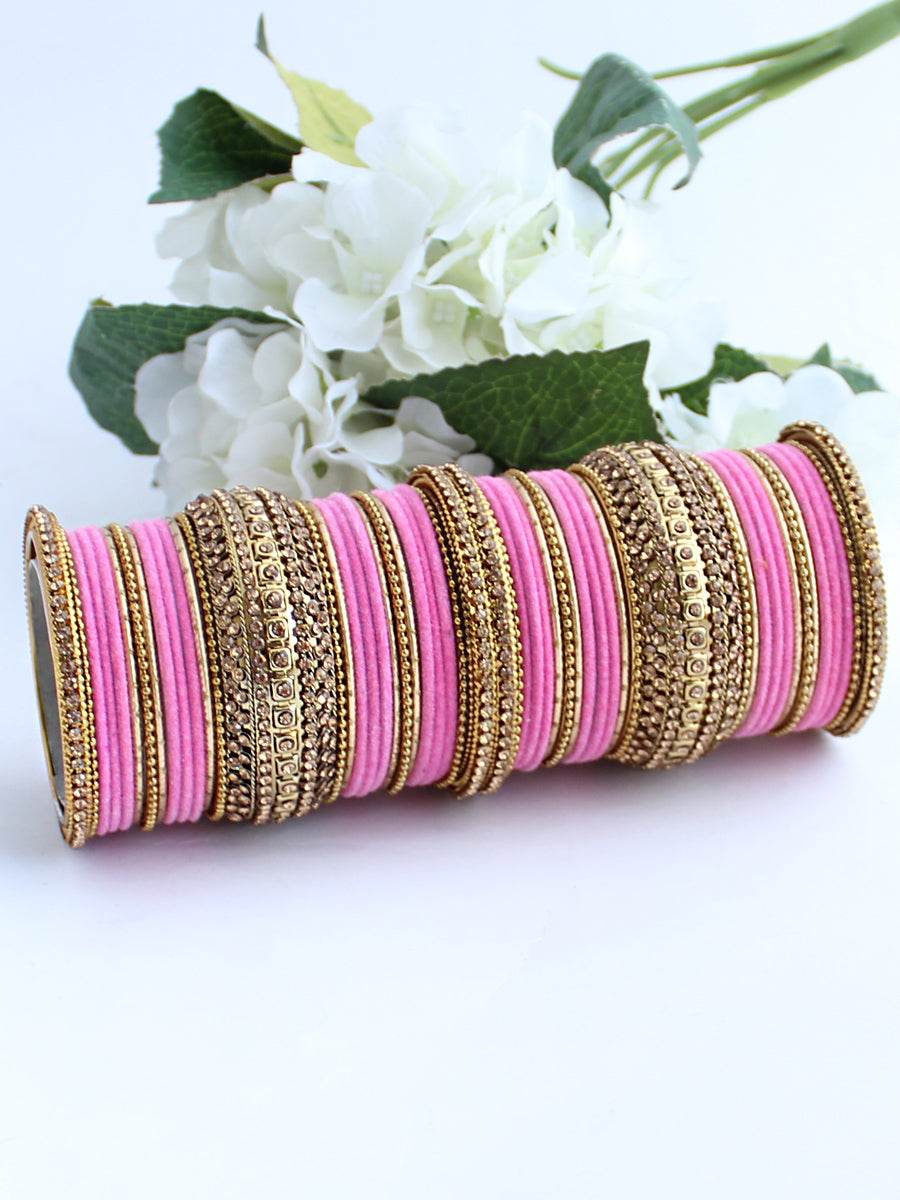 Maryam Bangle Set Pink Bangles T4 Jewels