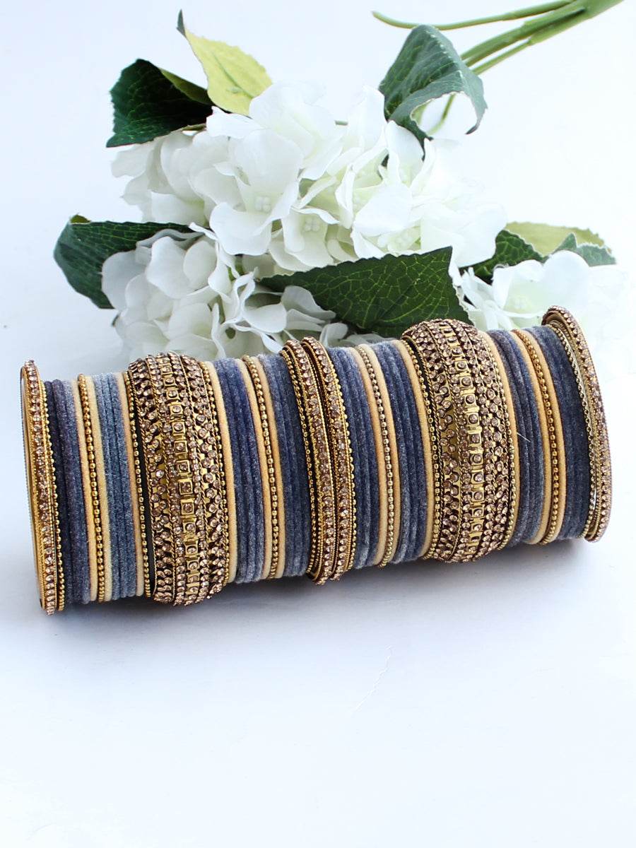 Maryam Bangle Set 2.1O Grey Bangles T4 Jewels