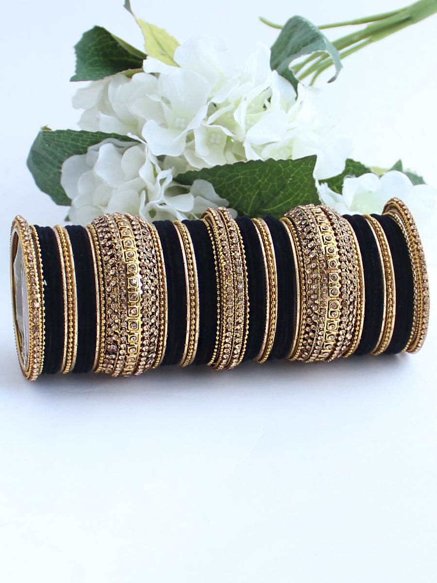 Maryam Bangle Set Black Bangles T4 Jewels