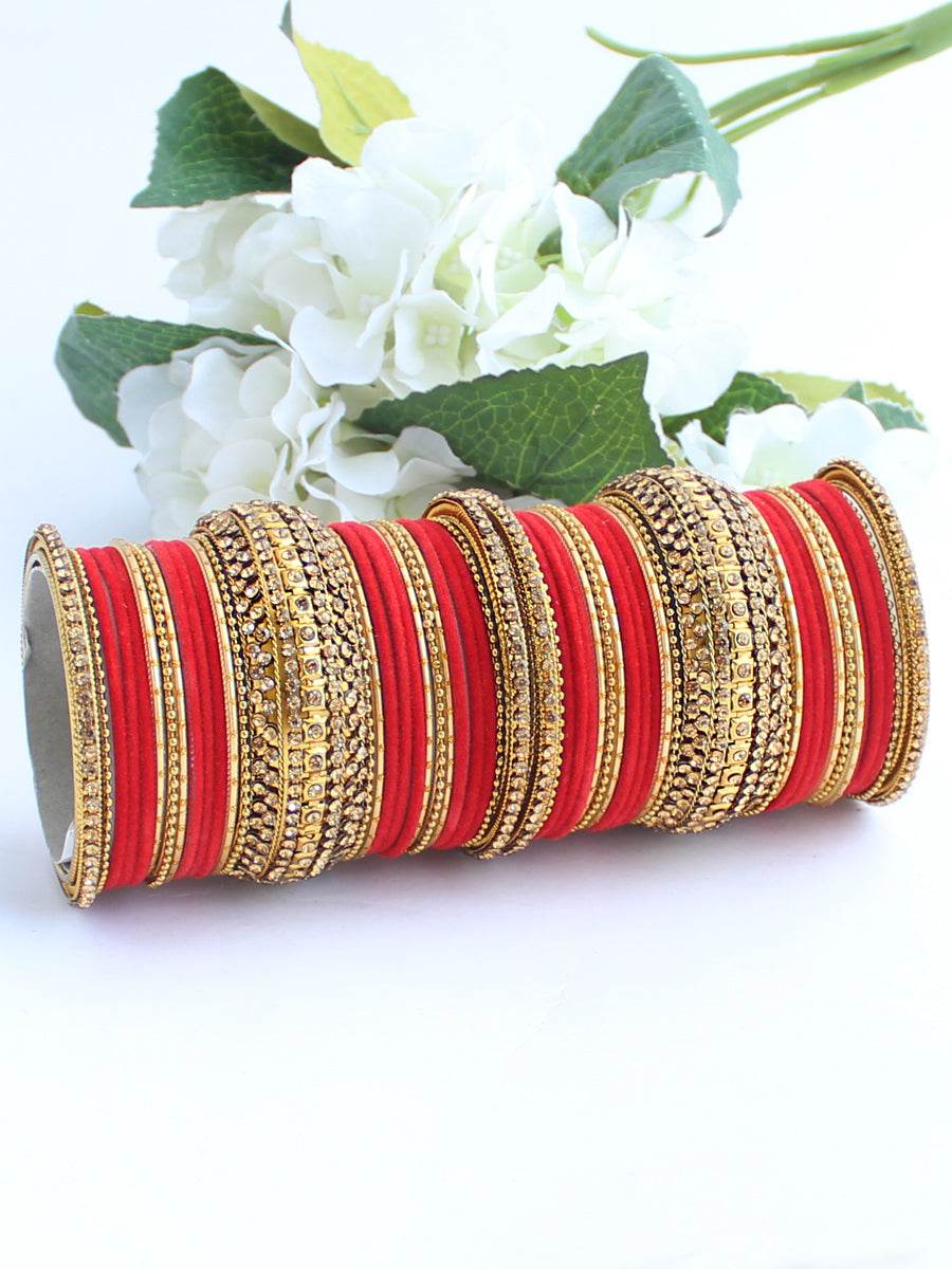 Maryam Bangle Set Red Bangles T4 Jewels