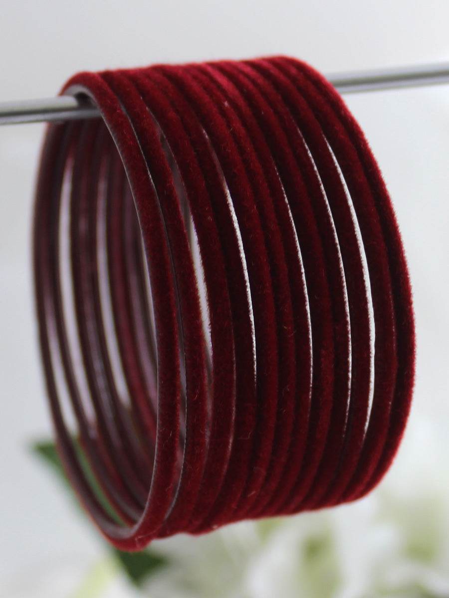 Dhaani Bangle Set Maroon Bangles T4 Jewels