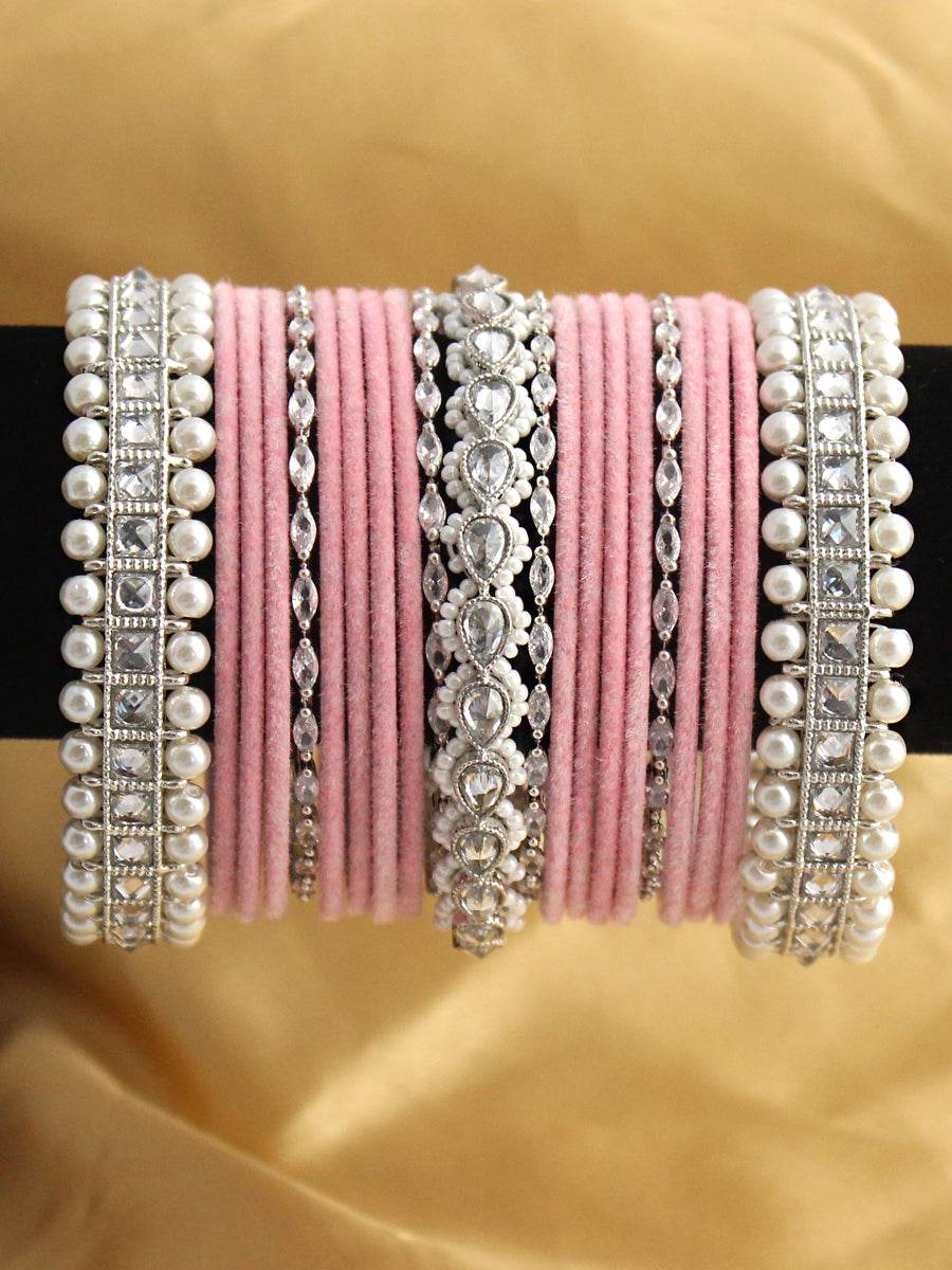Noor Bangle Set Pastel Pink Bangles T4 Jewels