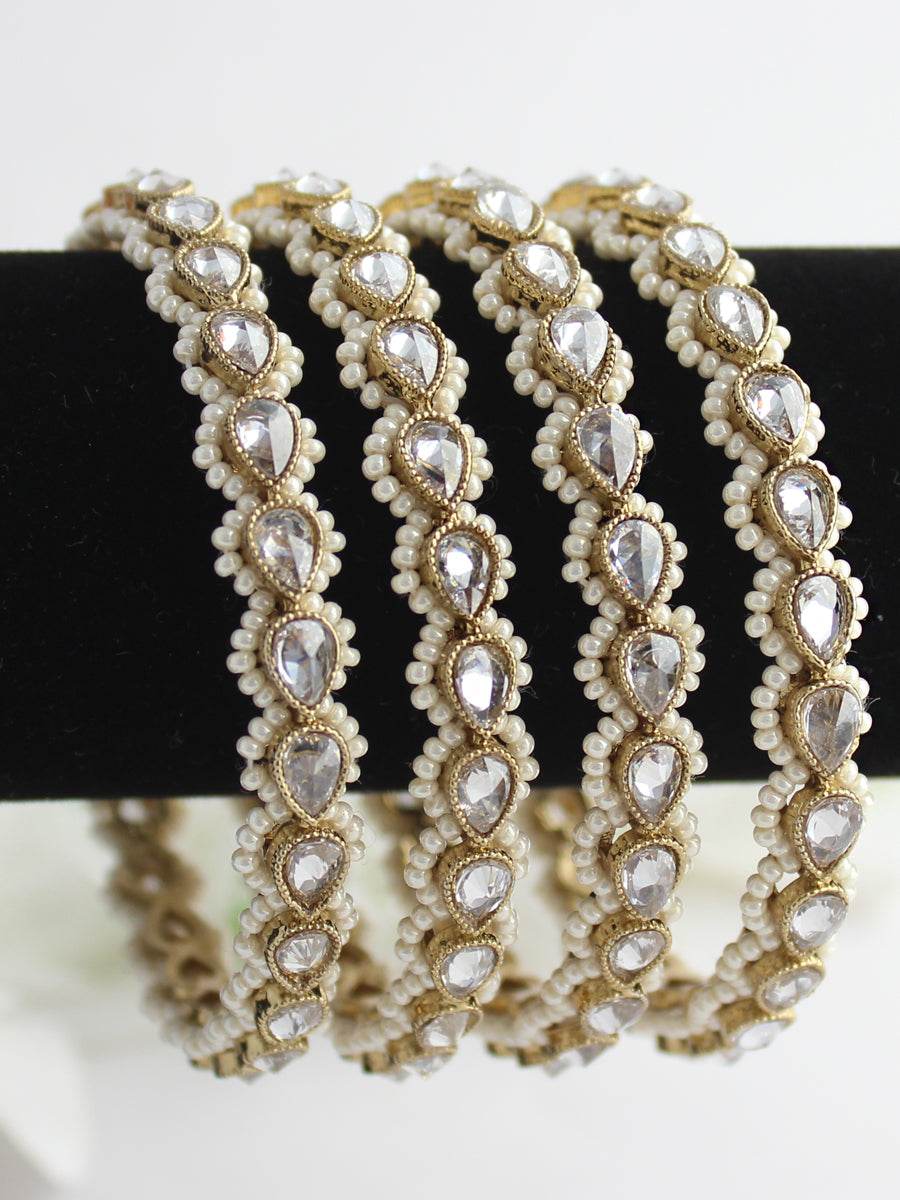 Sukriti Bangle Set White Bangles T4 Jewels