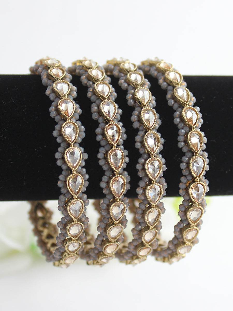 Sukriti Bangle Set Grey Bangles T4 Jewels