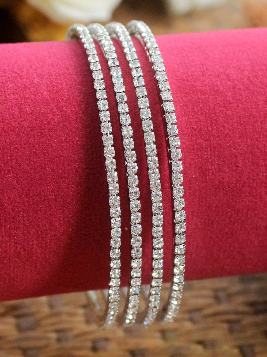 Avika Bangle Set Silver Bangles T4 Jewels