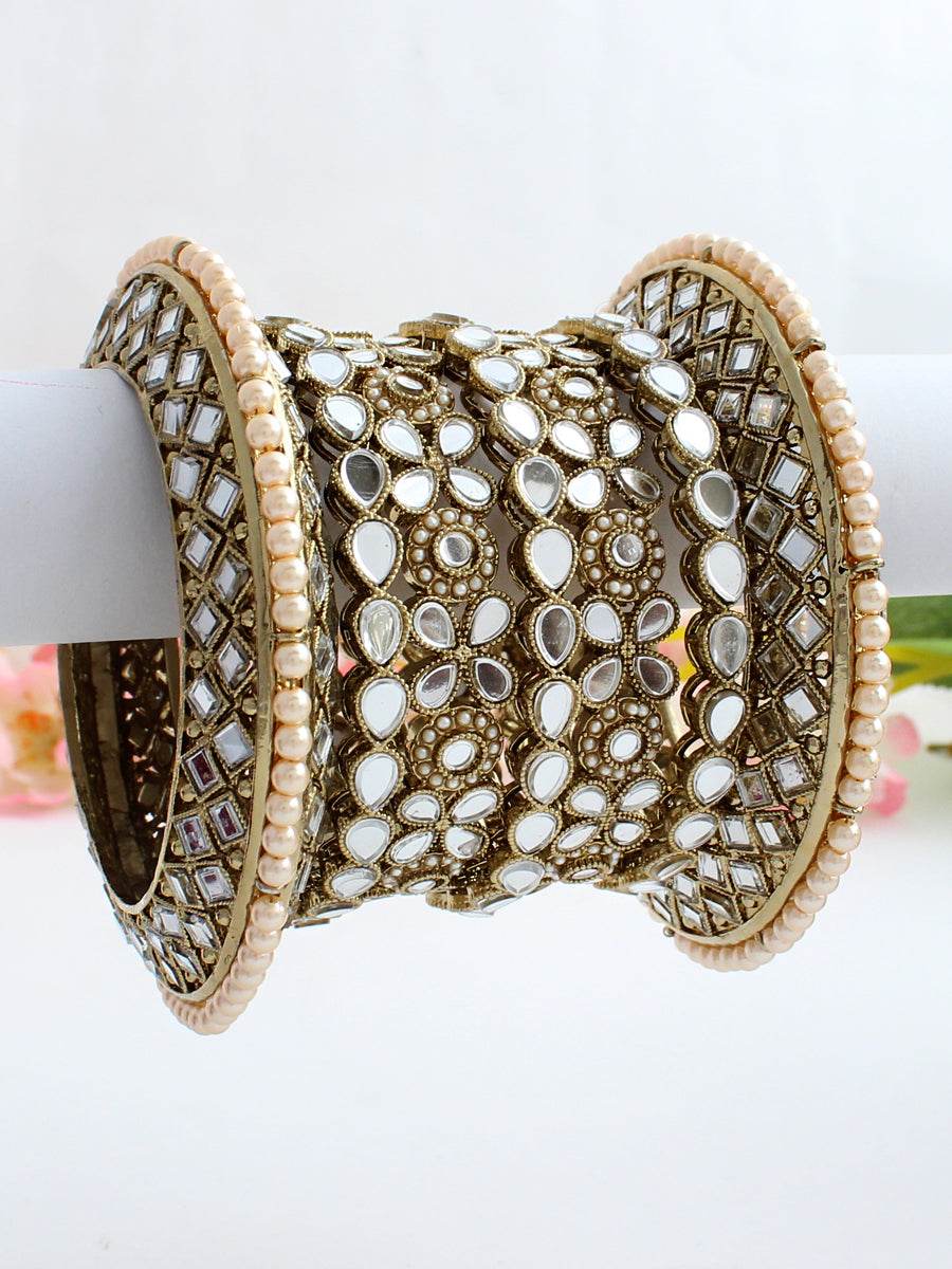 Kareena Bangle Stack Antique Gold Bangles T4 Jewels