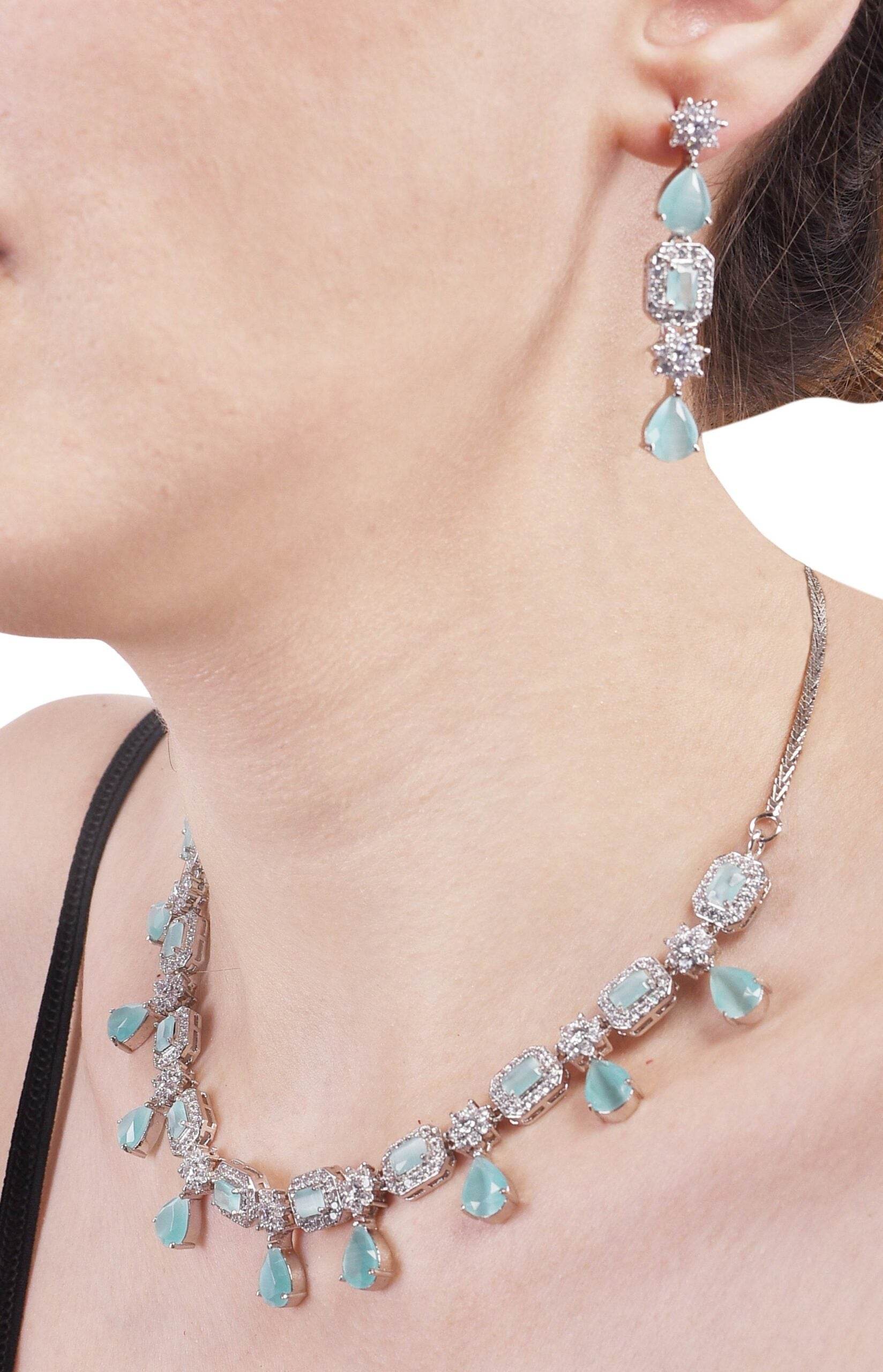 Charming Handcrafted CZ Necklace Set - A Lovely and Feminine Jewelry Piece T4 Jewels