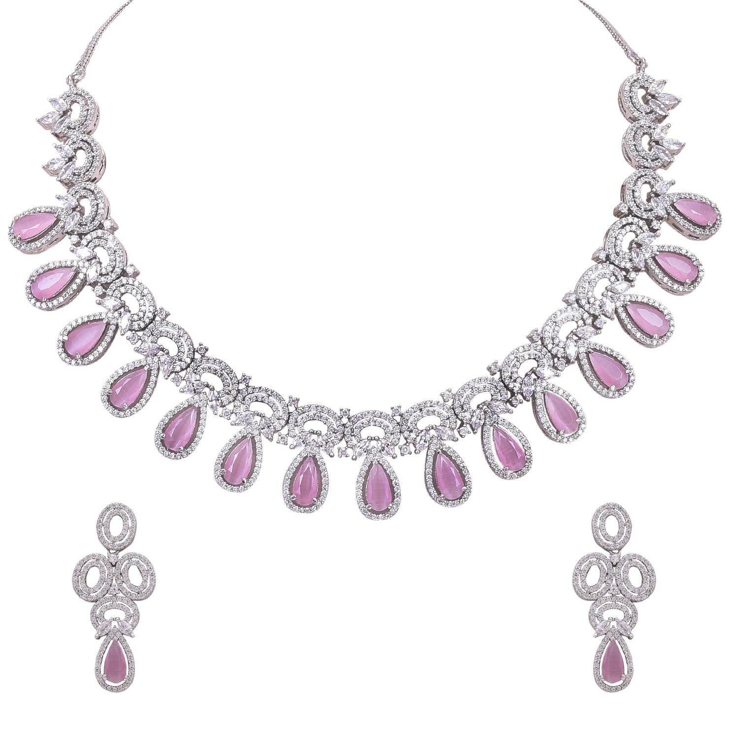 Eye-Catching Handmade CZ Necklace Set Jewelry for Women - Make a Statement T4 Jewels