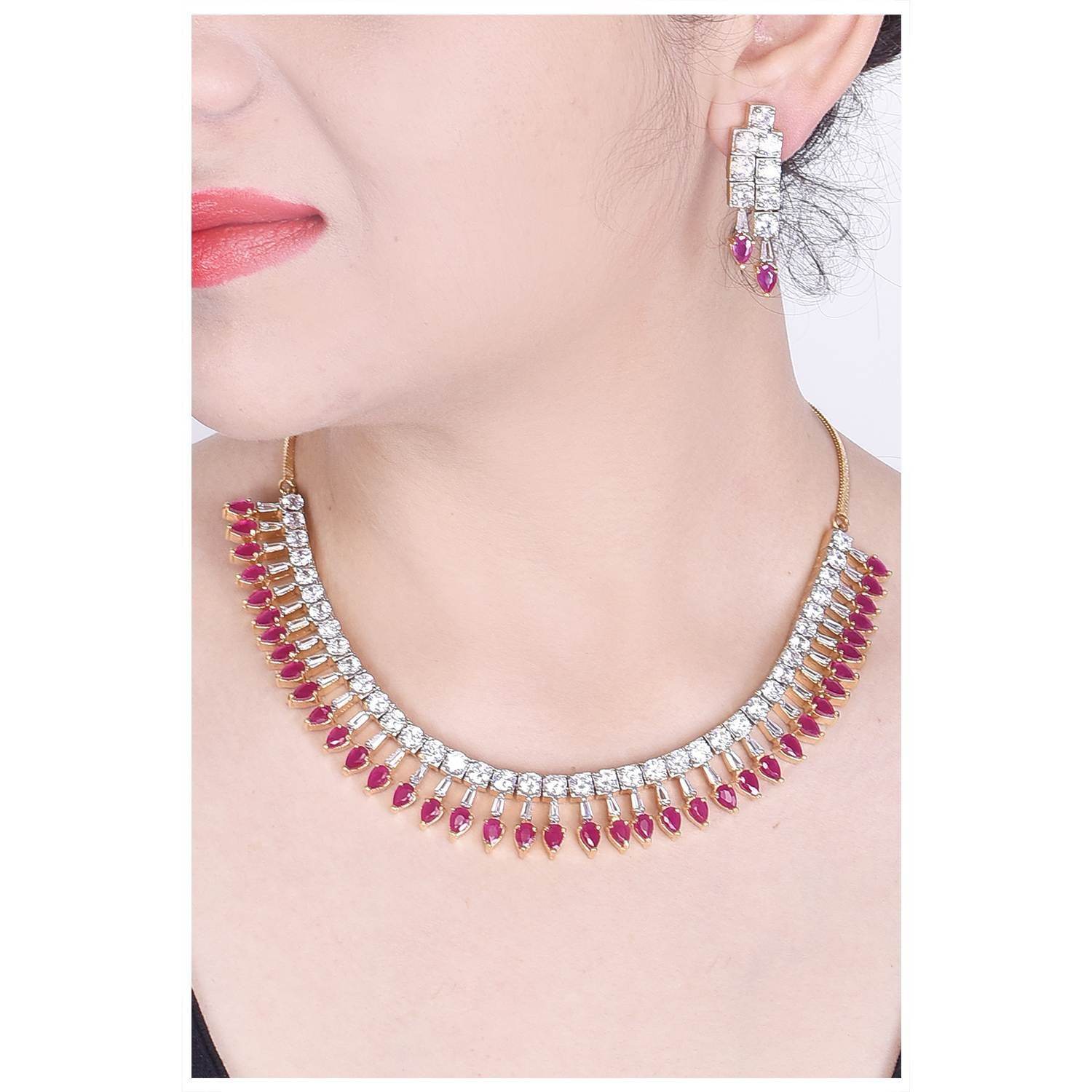 Exquisite Handmade CZ Necklace Set - A Work of Art T4 Jewels