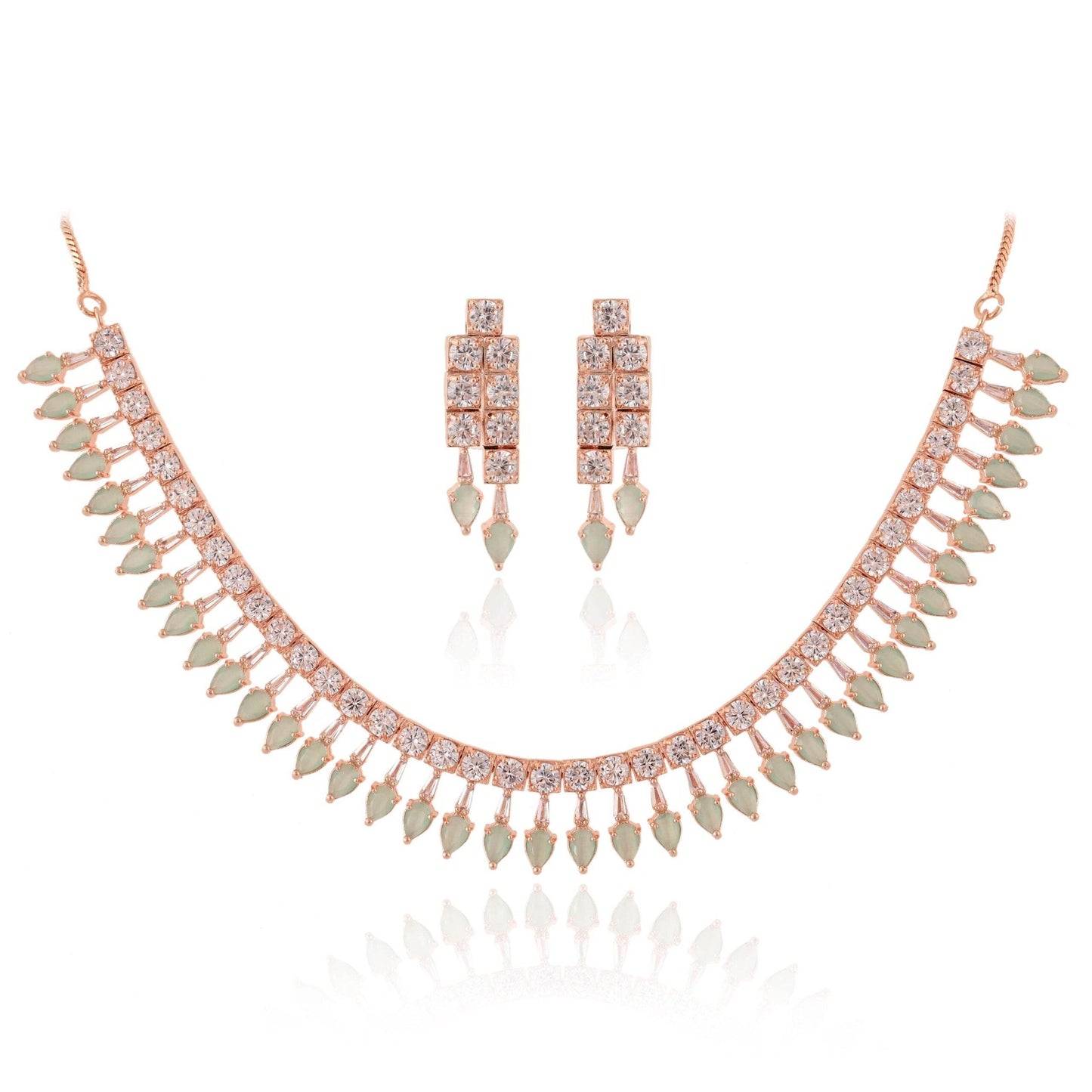 Magnificent Handmade CZ Necklace Set - Beauty and Class T4 Jewels