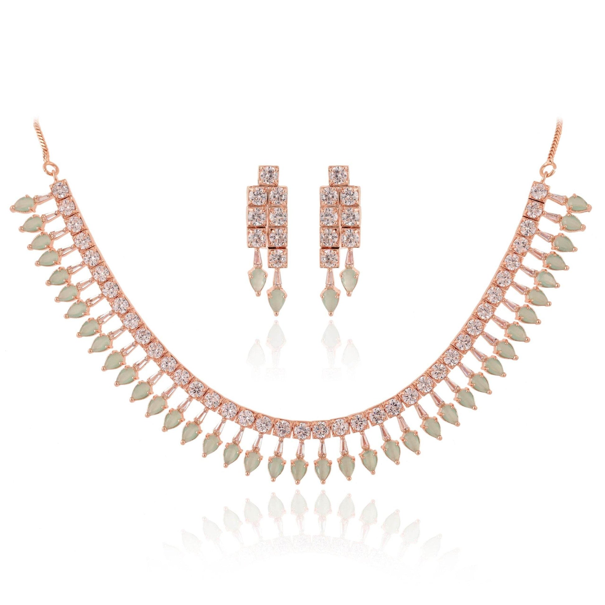Magnificent Handmade CZ Necklace Set - Beauty and Class T4 Jewels