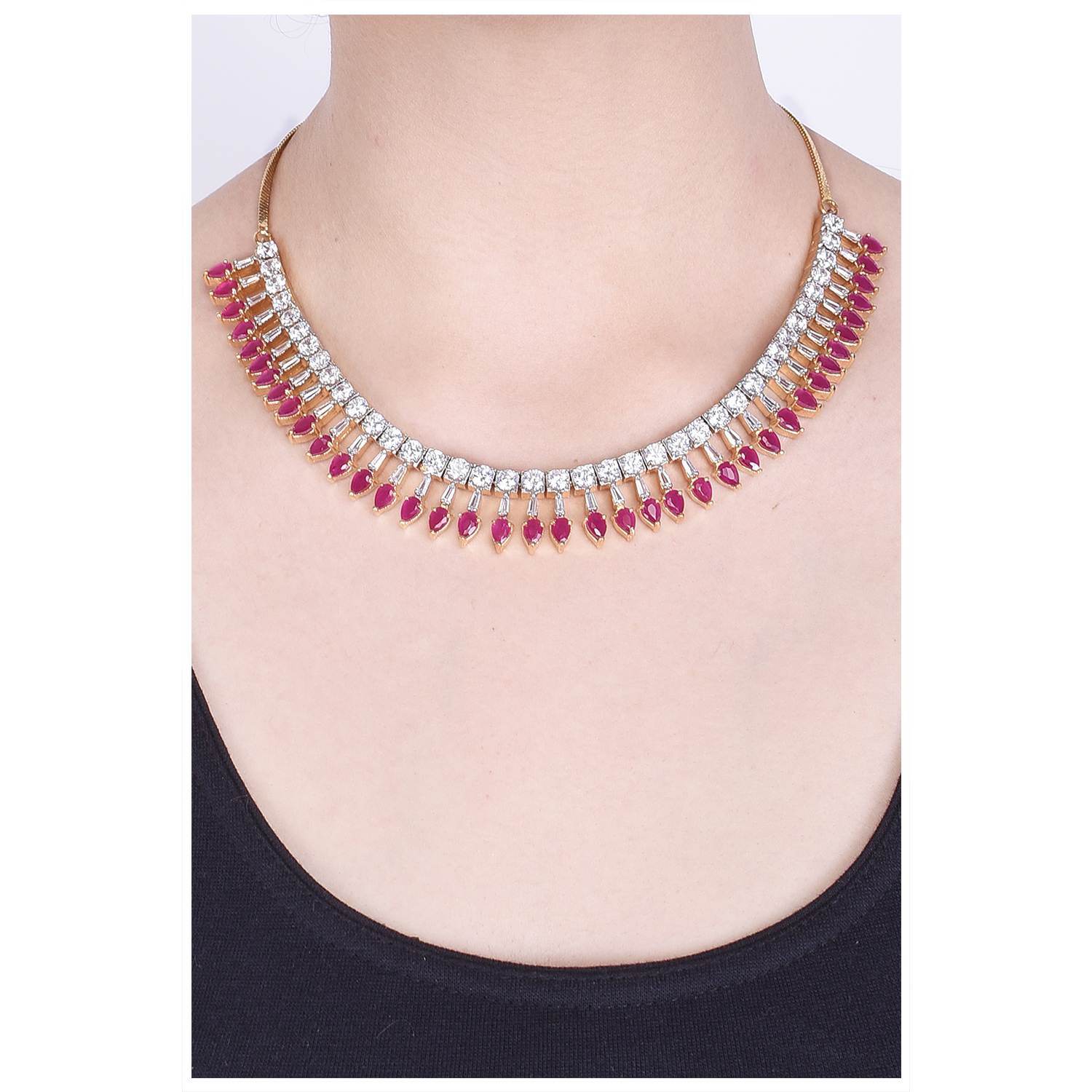 Exquisite Handmade CZ Necklace Set - A Work of Art T4 Jewels