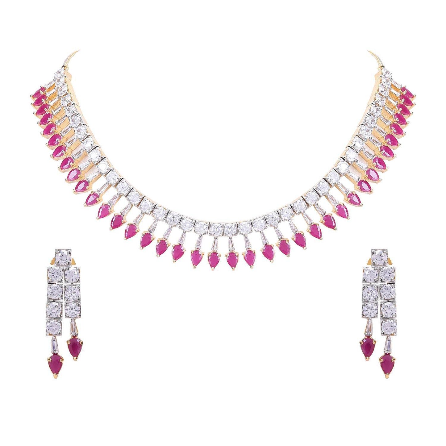 Exquisite Handmade CZ Necklace Set - A Work of Art T4 Jewels