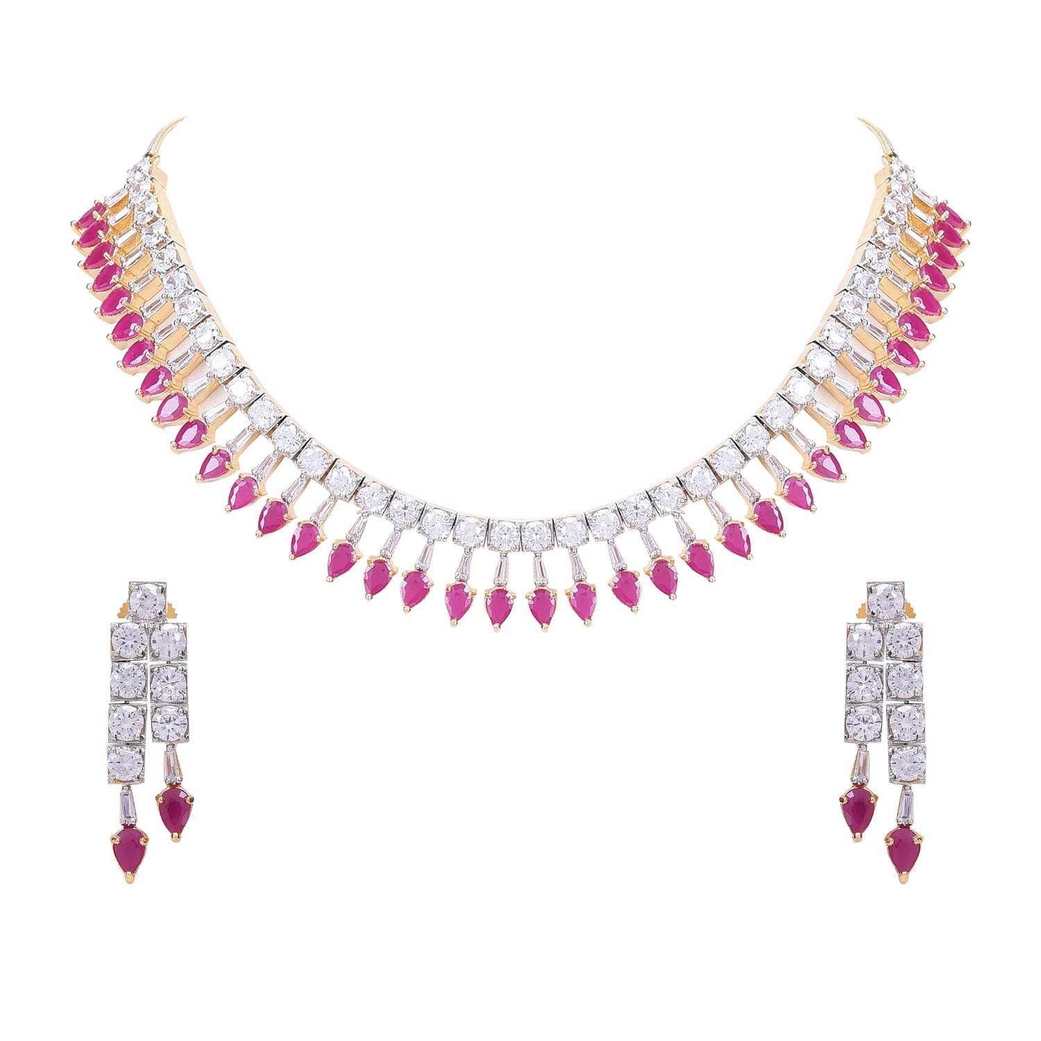 Exquisite Handmade CZ Necklace Set - A Work of Art T4 Jewels
