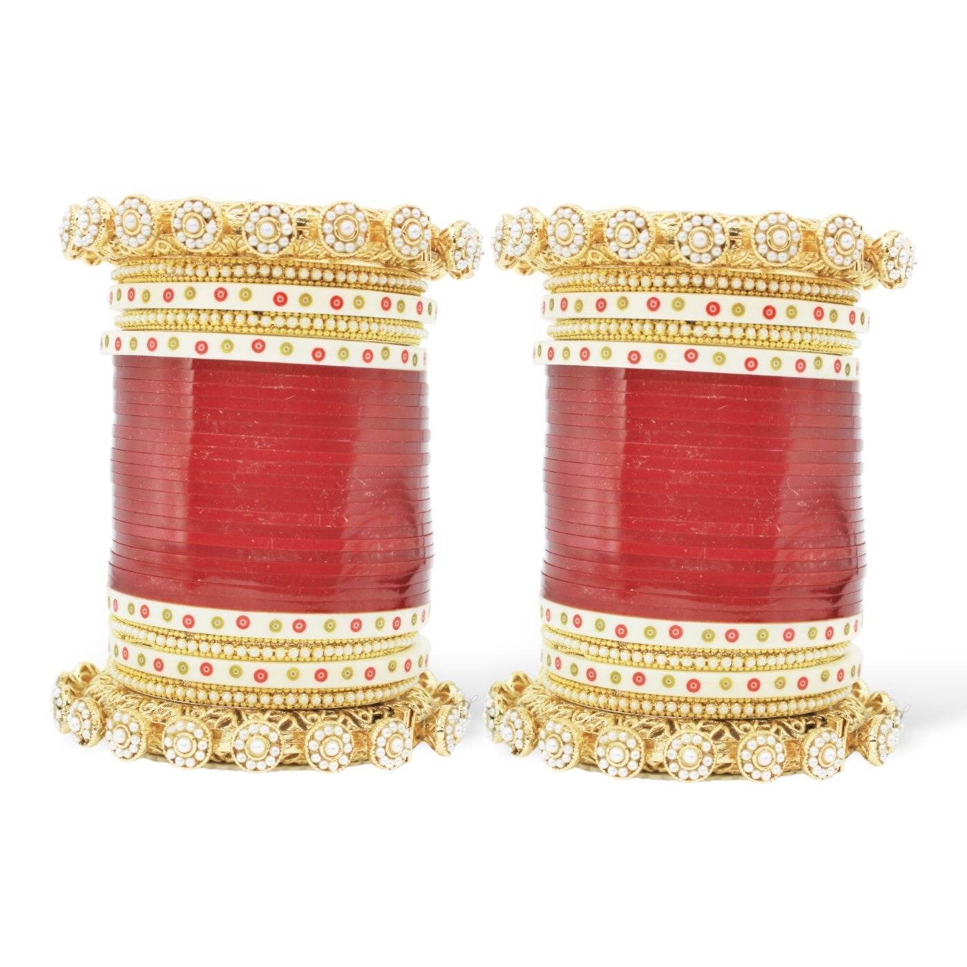 Bridal Chura with Pastel Colours and Pacheli Rajwada Kada Maroon Bridal Chuda T4 Jewels