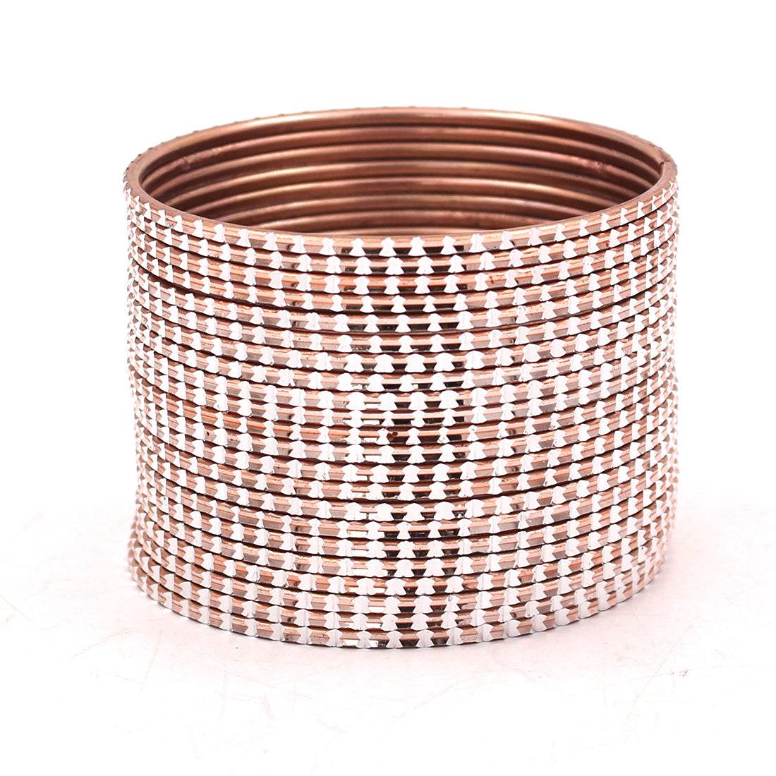 Set of 24 Shining Bangles with Cutting Design by T4 Jewels COPPER Plain Metal Bangles T4 Jewels
