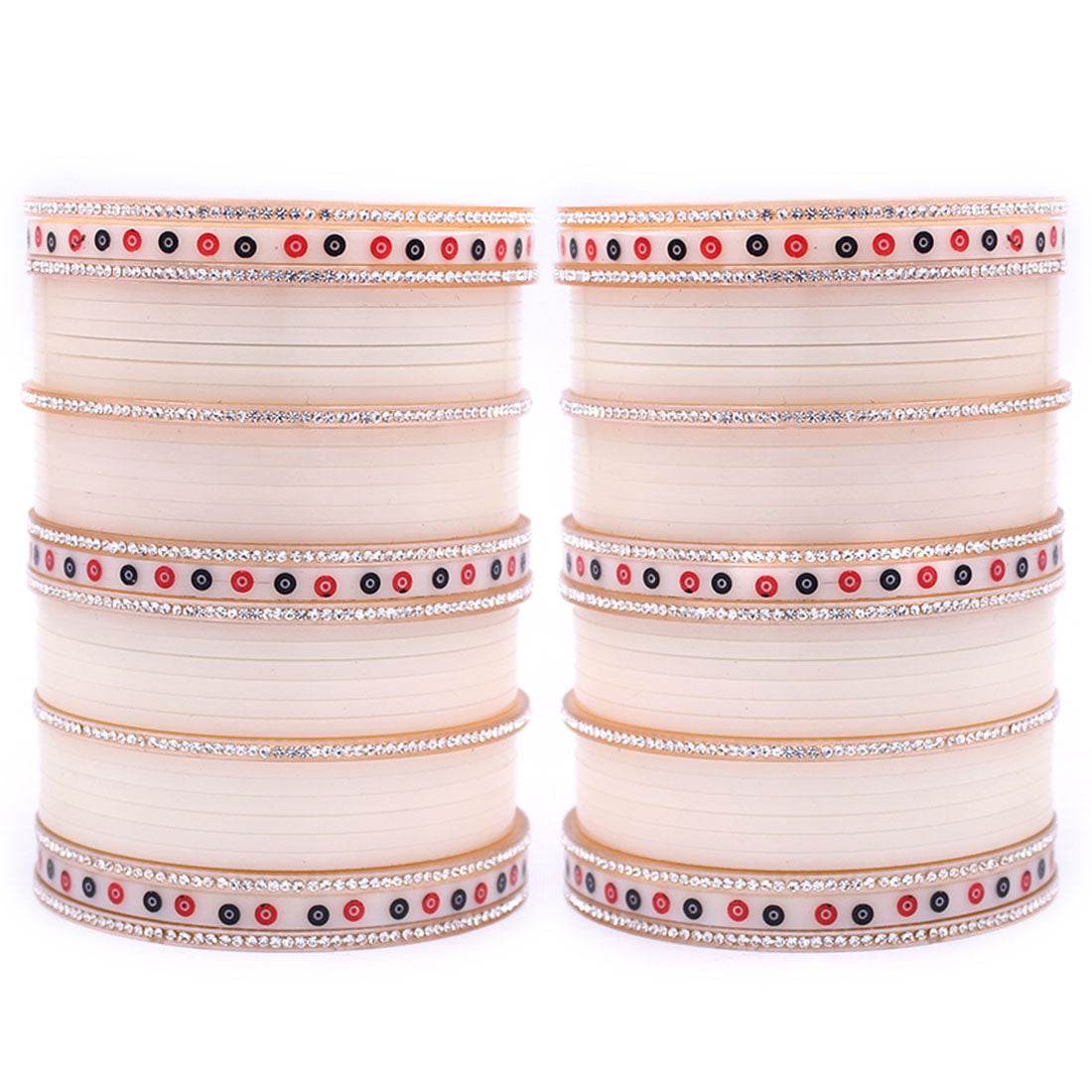 Traditional Punjabi Bridal Chura by T4 Jewels Cream Bridal Chuda T4 Jewels