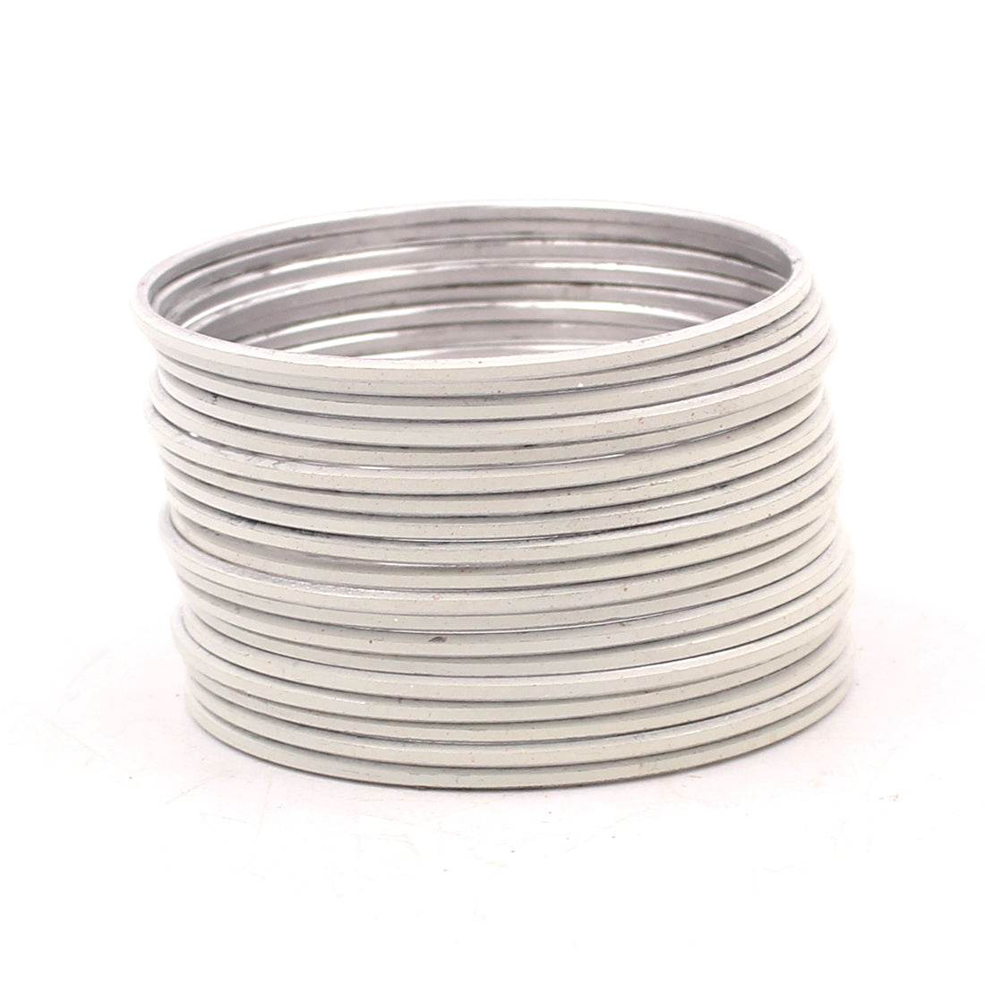 Set of 24 Solid Coloured Plain Metal Bangles by T4 Jewels Cream Plain Metal Bangles T4 Jewels