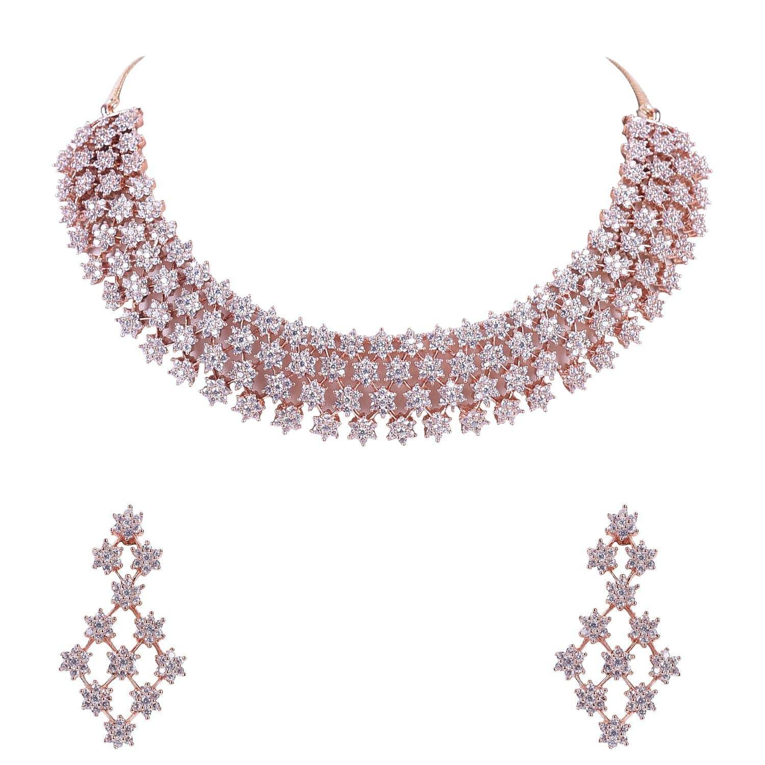 Gorgeous CZ Necklace Set for a Bold and Beautiful Statement T4 Jewels
