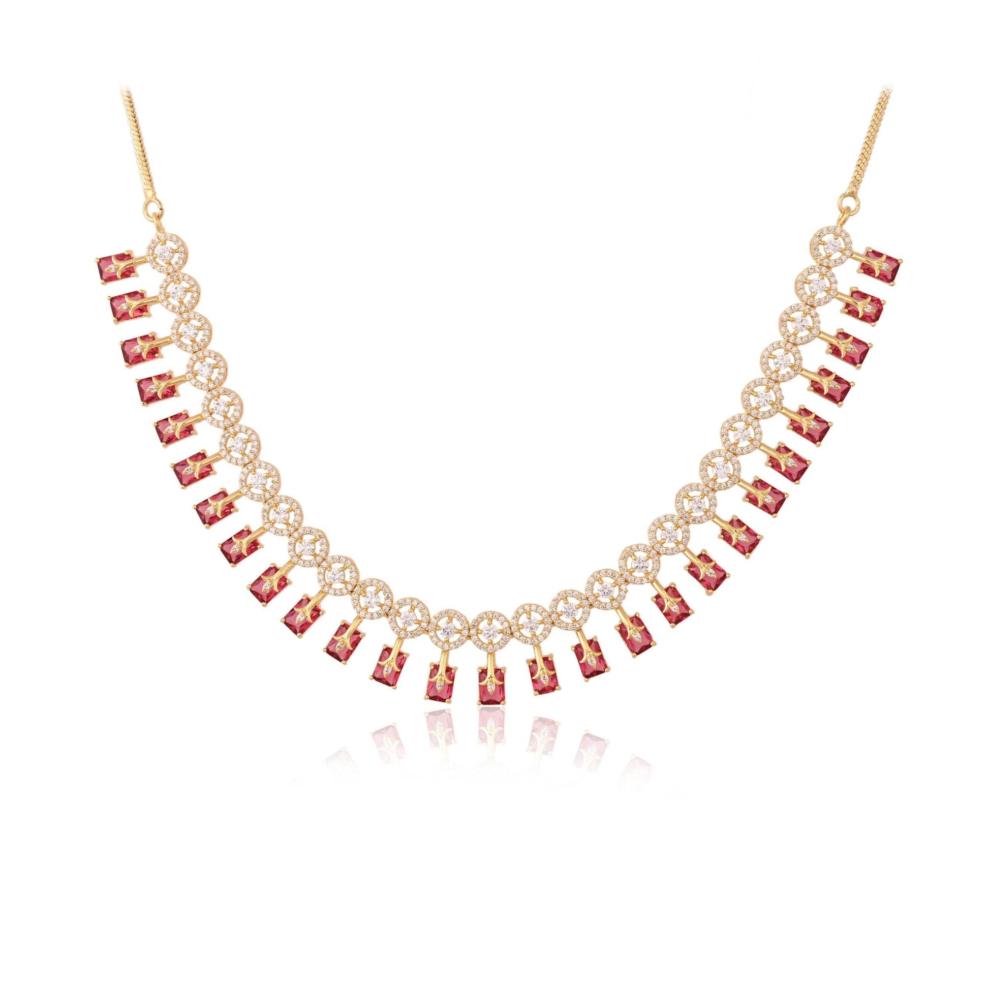 Graceful Handmade CZ Necklace Set - A Symbol of Elegance T4 Jewels