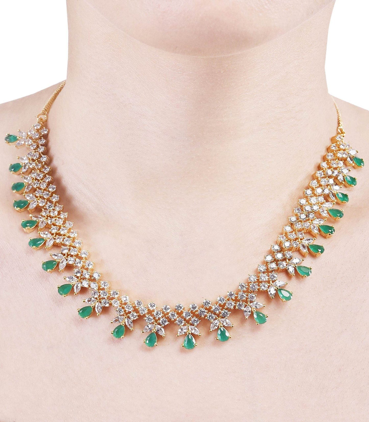 Splendid Handmade CZ Necklace Set - Add Sparkle to Any Outfit T4 Jewels