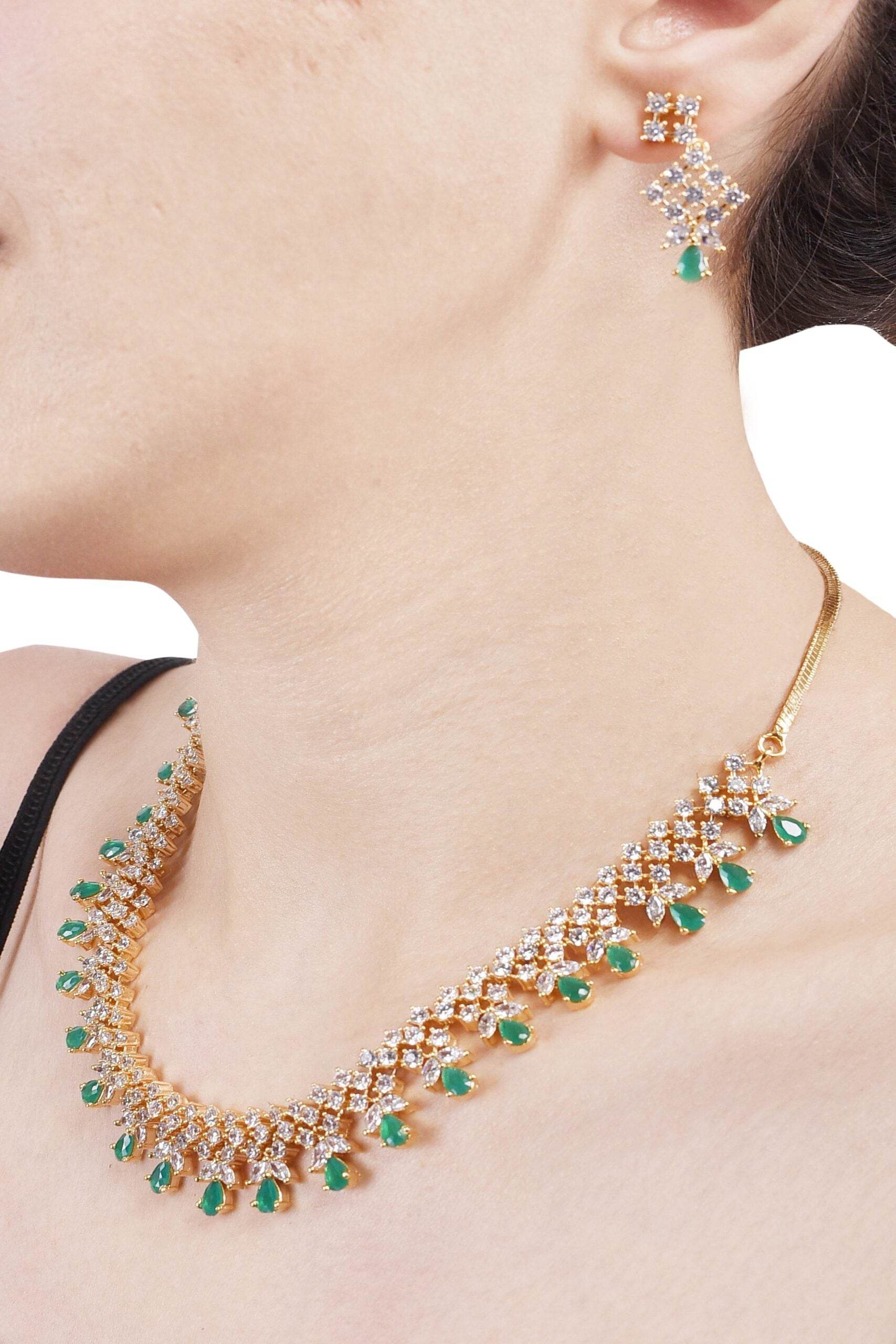 Splendid Handmade CZ Necklace Set - Add Sparkle to Any Outfit T4 Jewels