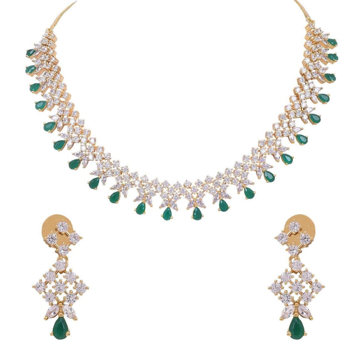 Splendid Handmade CZ Necklace Set - Add Sparkle to Any Outfit T4 Jewels