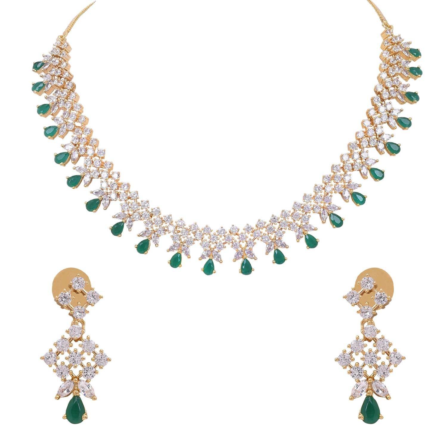 Splendid Handmade CZ Necklace Set - Add Sparkle to Any Outfit T4 Jewels