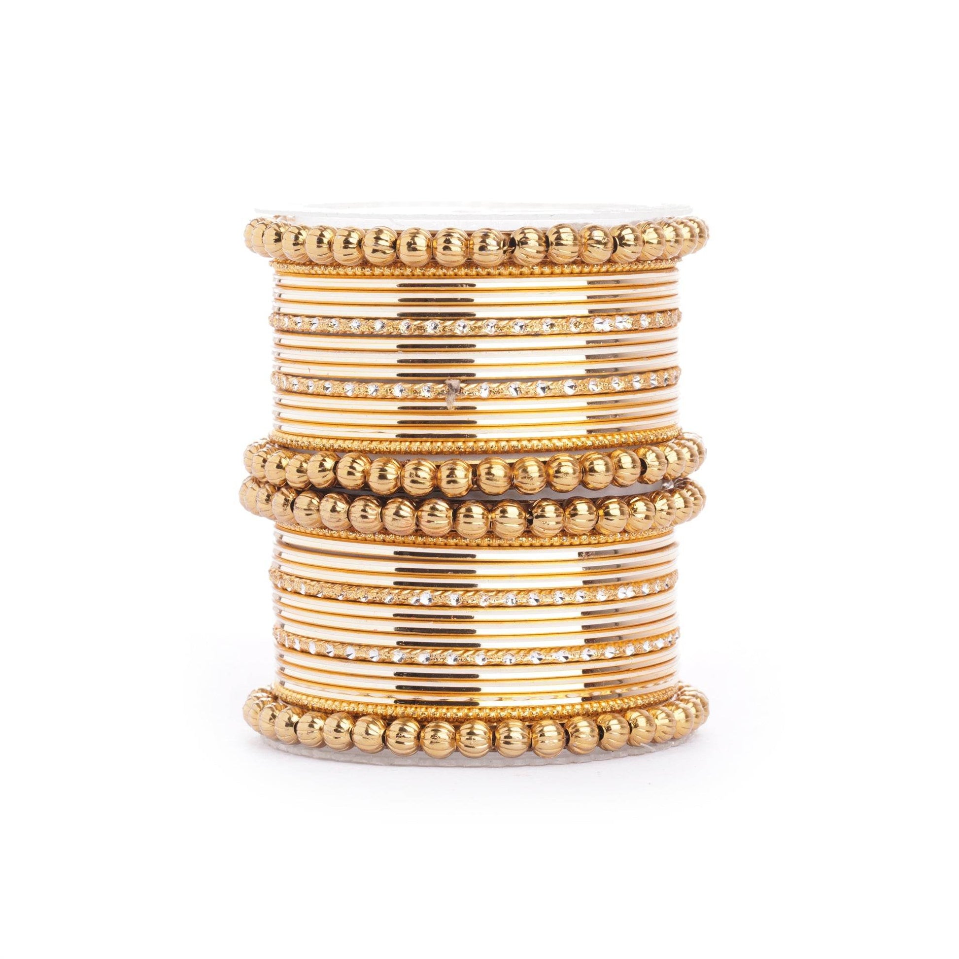 Traditional Indian Bangle Set with Antique Kadas designed for Women Golden All Bangle Sets T4 Jewels