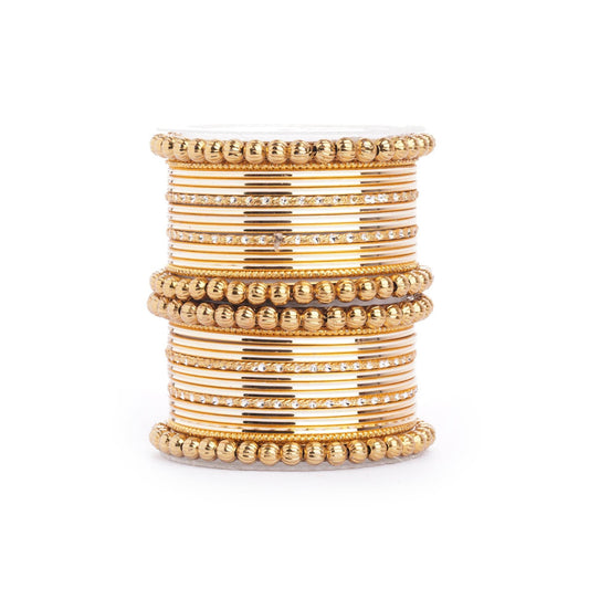 Traditional Indian Bangle Set with Antique Kadas designed for Women Golden All Bangle Sets T4 Jewels