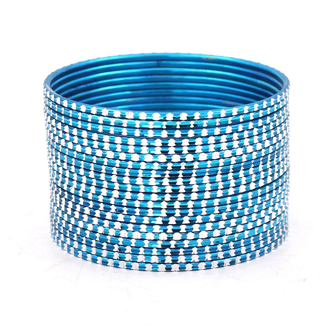 Set of 24 Shining Bangles with Cutting Design by T4 Jewels FIROZI Plain Metal Bangles T4 Jewels