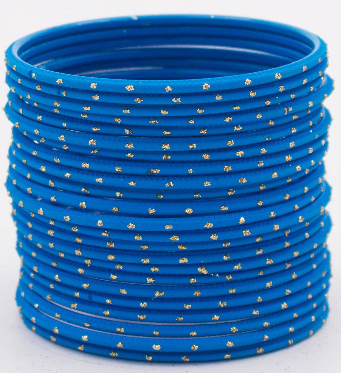 Set of 24 Plain Matte Textured Metal Bangles By T4 Jewels Firozi Plain Metal Bangles T4 Jewels