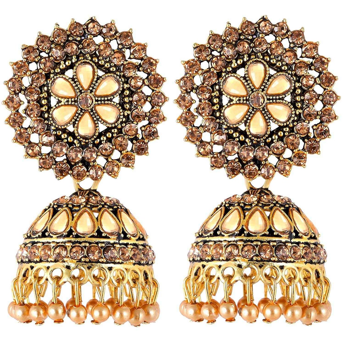 T4 Jewels Flower Design Adjustable Earrings Golden Free Size Earrings T4 Jewels