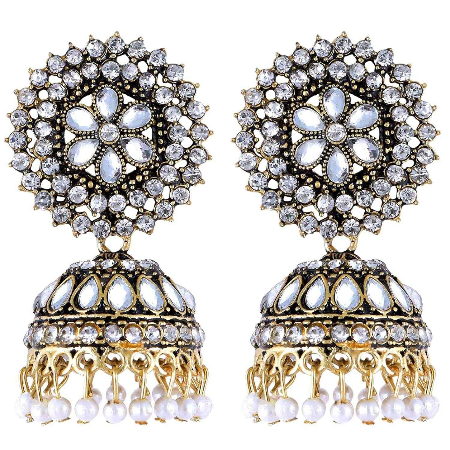 T4 Jewels Flower Design Adjustable Earrings Silver Free Size Earrings T4 Jewels