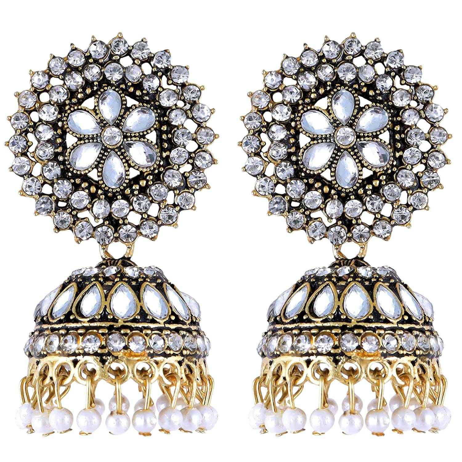 T4 Jewels Flower Design Adjustable Earrings Silver Free Size Earrings T4 Jewels