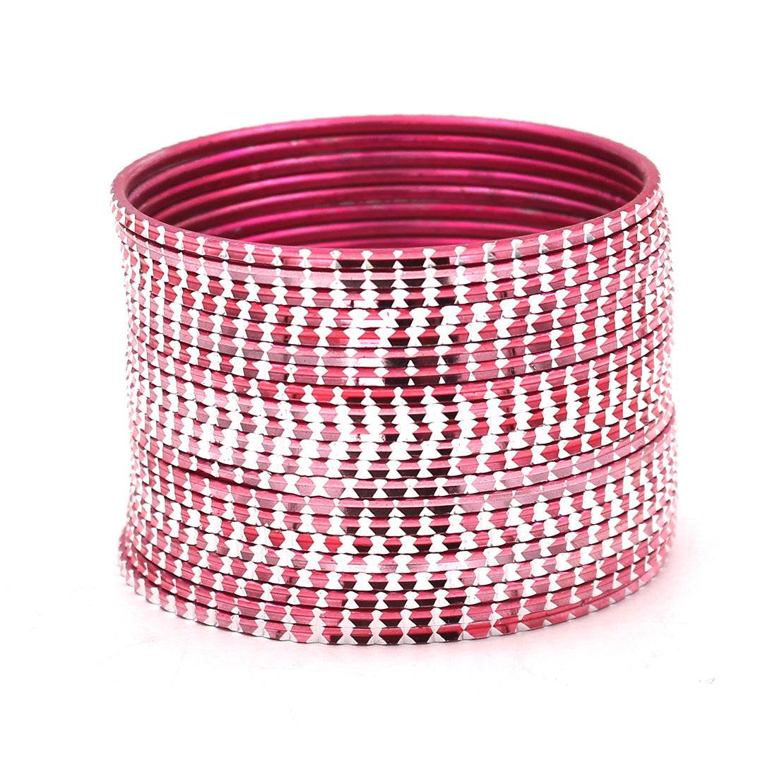 Set of 24 Shining Bangles with Cutting Design by T4 Jewels GAJRI Plain Metal Bangles T4 Jewels