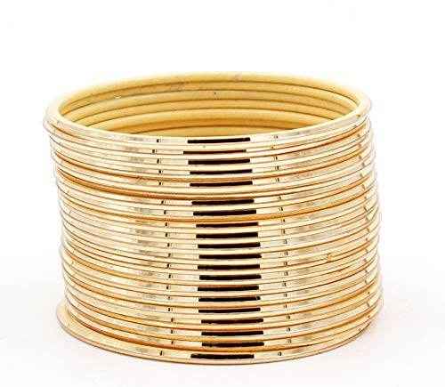 T4 Jewels Many Colors Glossy Metal Bangles (Pack Of 24). Golden Metal Bangles T4 Jewels