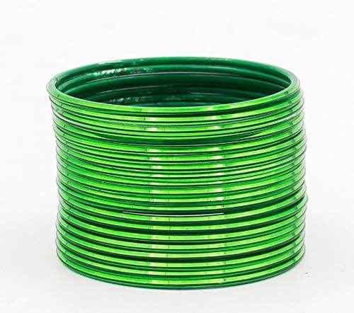 T4 Jewels Many Colors Glossy Metal Bangles (Pack Of 24). Green Metal Bangles T4 Jewels