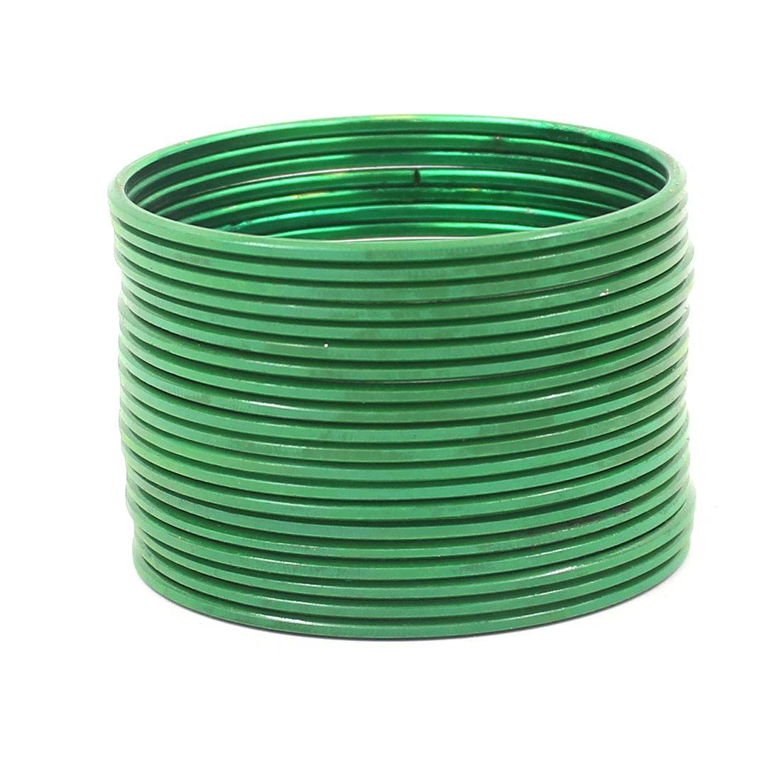 Set of 24 Solid Coloured Plain Metal Bangles by T4 Jewels Green Plain Metal Bangles T4 Jewels