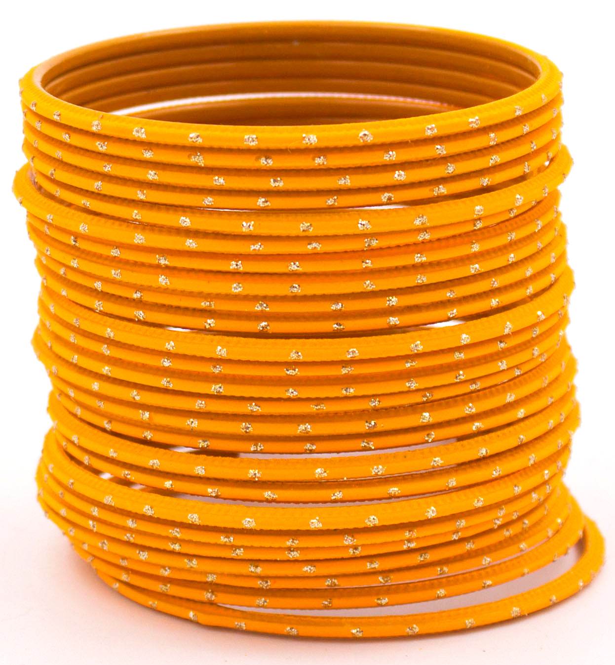 Set of 24 Plain Matte Textured Metal Bangles By T4 Jewels Haldi Plain Metal Bangles T4 Jewels