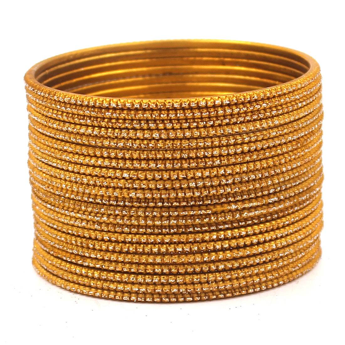 Set of 24 Glitter Bangles by T4 Jewels Haldi Plain Metal Bangles T4 Jewels