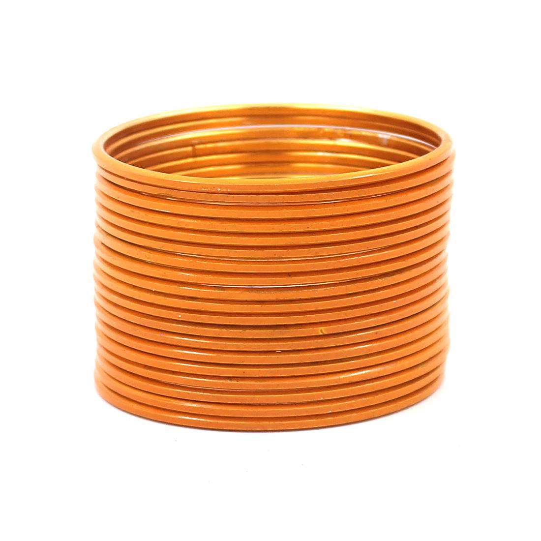 Set of 24 Solid Coloured Plain Metal Bangles by T4 Jewels Haldi Plain Metal Bangles T4 Jewels
