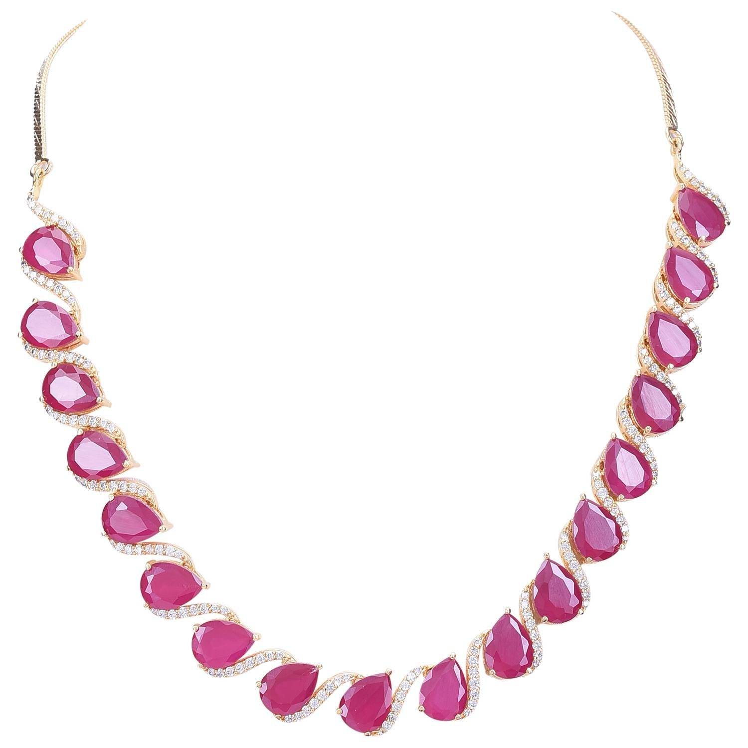 Magnificent Handcrafted CZ Necklace Set - An Elegant and Timeless Jewelry Piece T4 Jewels