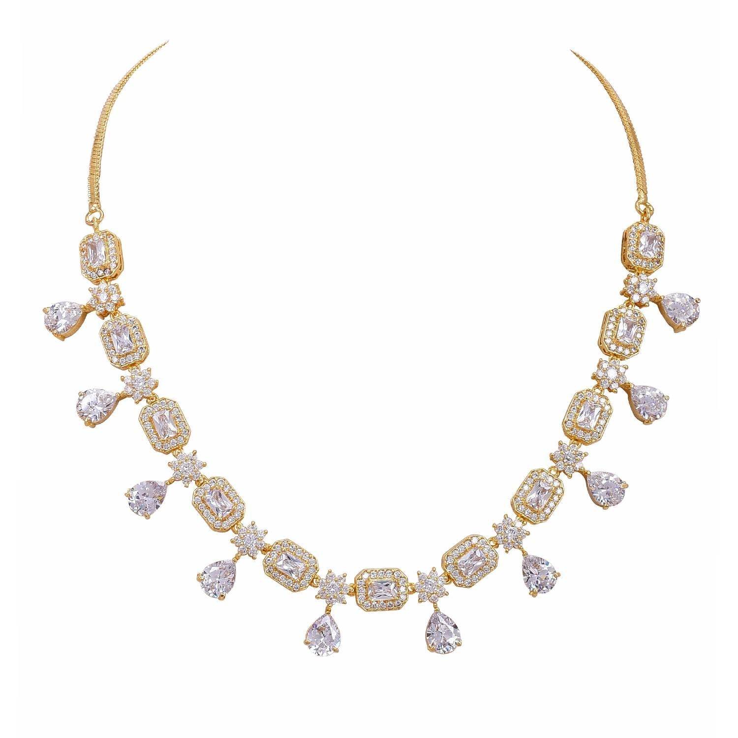 Spectacular Handcrafted CZ Necklace Set - An Exquisite and Unique Jewelry Piece T4 Jewels