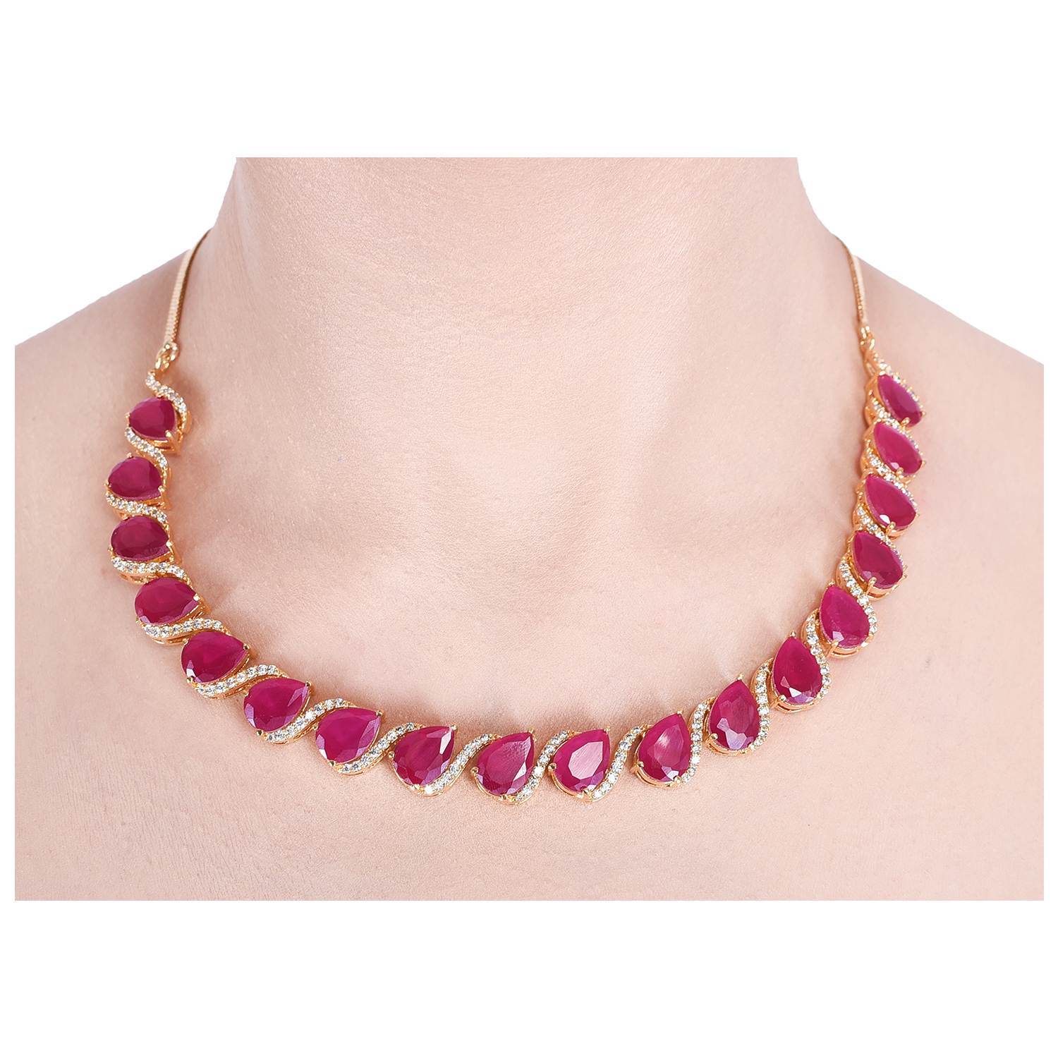 Magnificent Handcrafted CZ Necklace Set - An Elegant and Timeless Jewelry Piece T4 Jewels