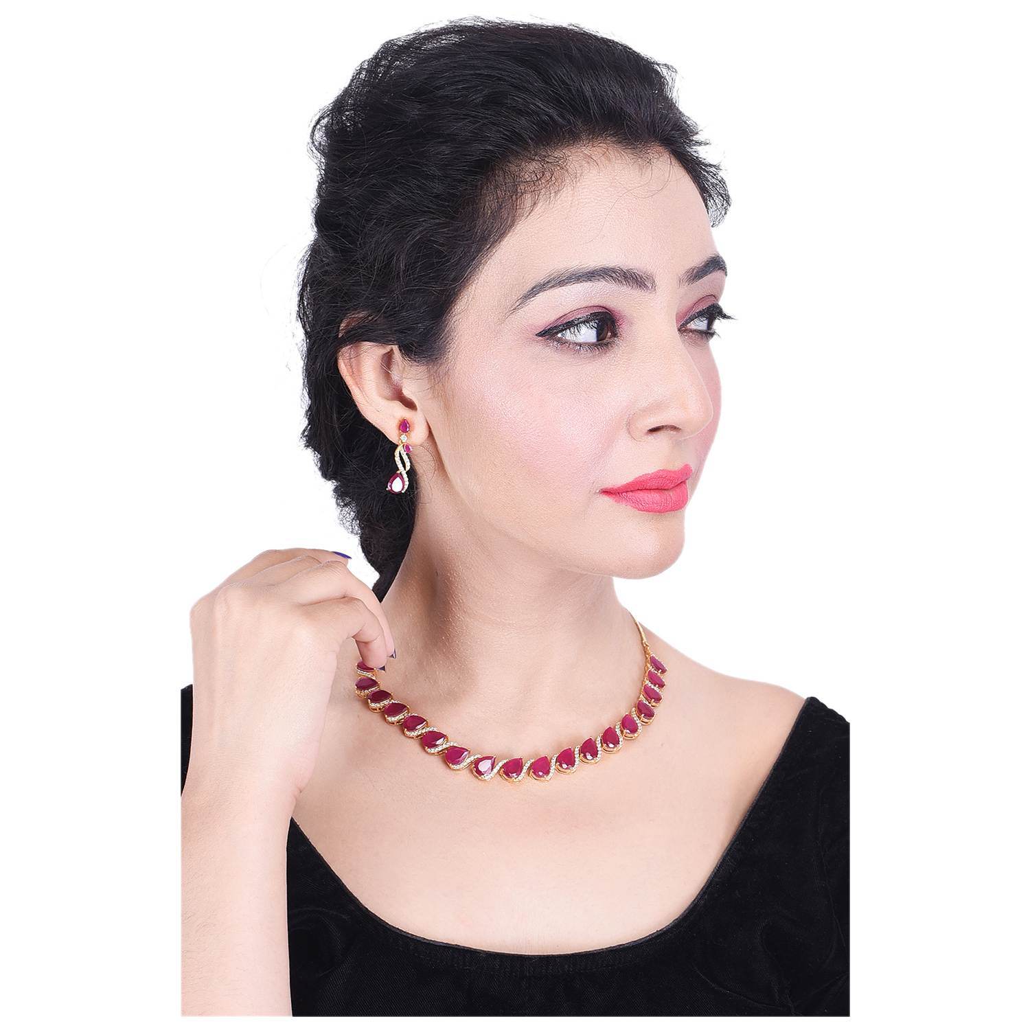 Magnificent Handcrafted CZ Necklace Set - An Elegant and Timeless Jewelry Piece T4 Jewels