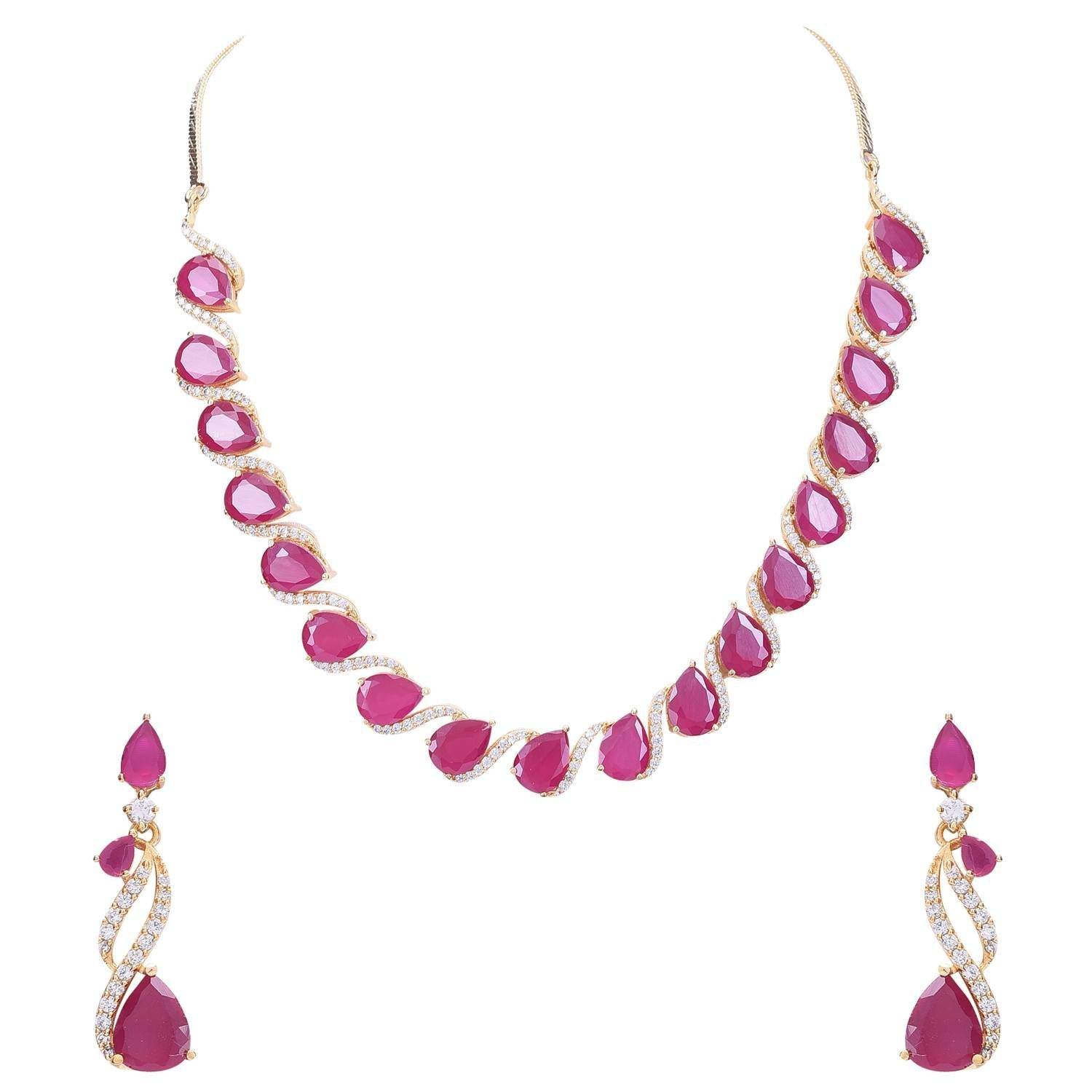Magnificent Handcrafted CZ Necklace Set - An Elegant and Timeless Jewelry Piece T4 Jewels
