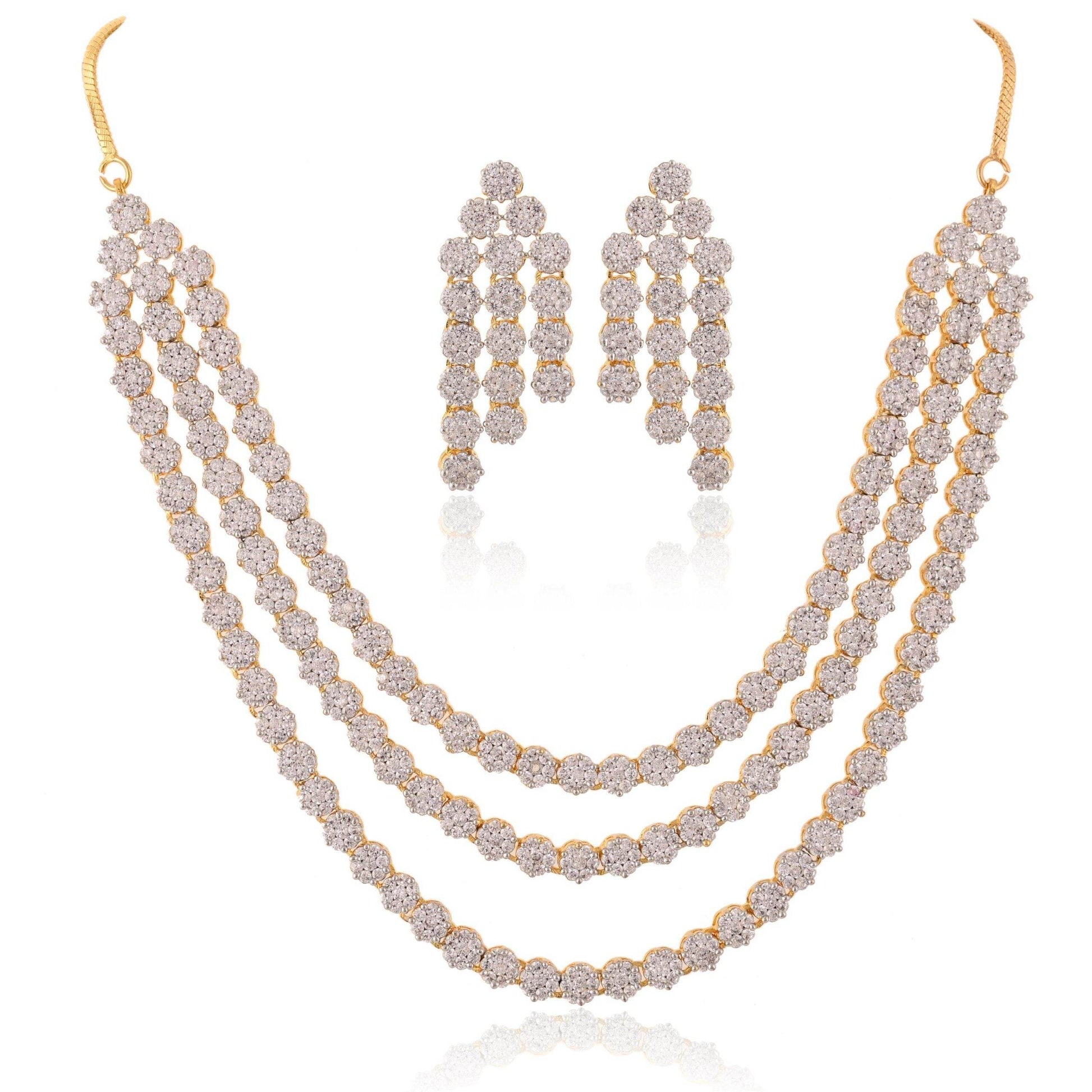 Intricate Handmade CZ Necklace Set - A Gift of Love T4 Jewels